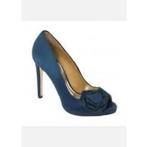 Badgley Mischka Frank Satin High‎ Heel Pump Peep Toe Occasion Wedding Size 9